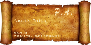 Paulik Anita névjegykártya